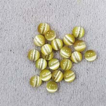 5MM ROUND CABOCHON CAT'S EYE OLIVE (20PCS/BAG)